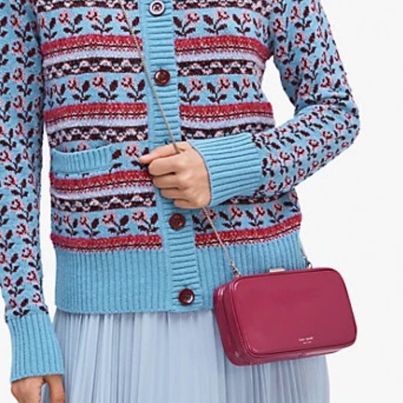 Kate Spade New York  Raspberry Tonight Stunning Leather Clutch - Picture 5 of 9